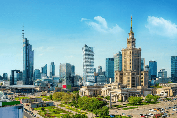 Panorama Warszawy z Pałacem Kultury i Nauki