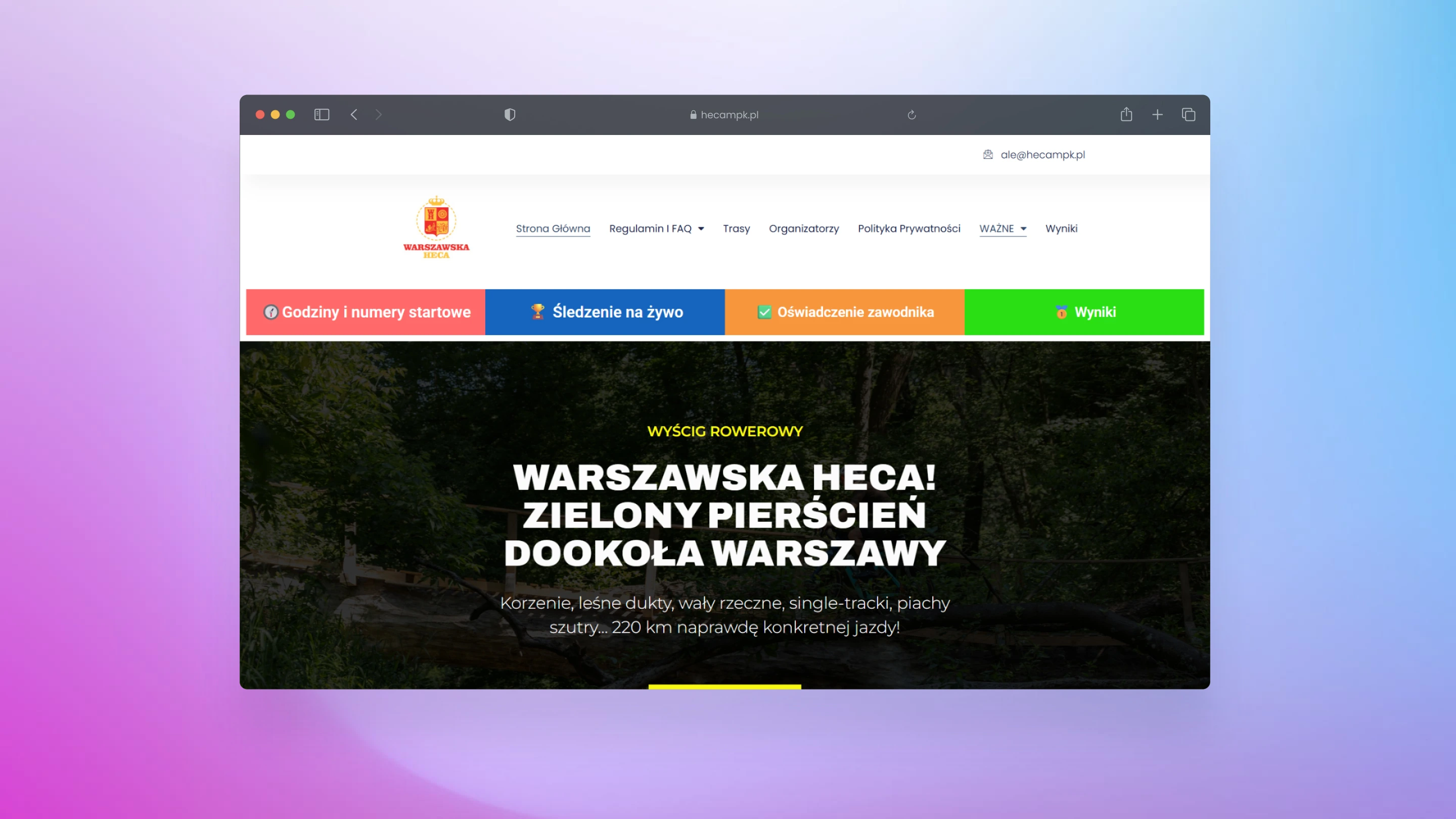 Warszawska Heca - strona internetowa wyścigu